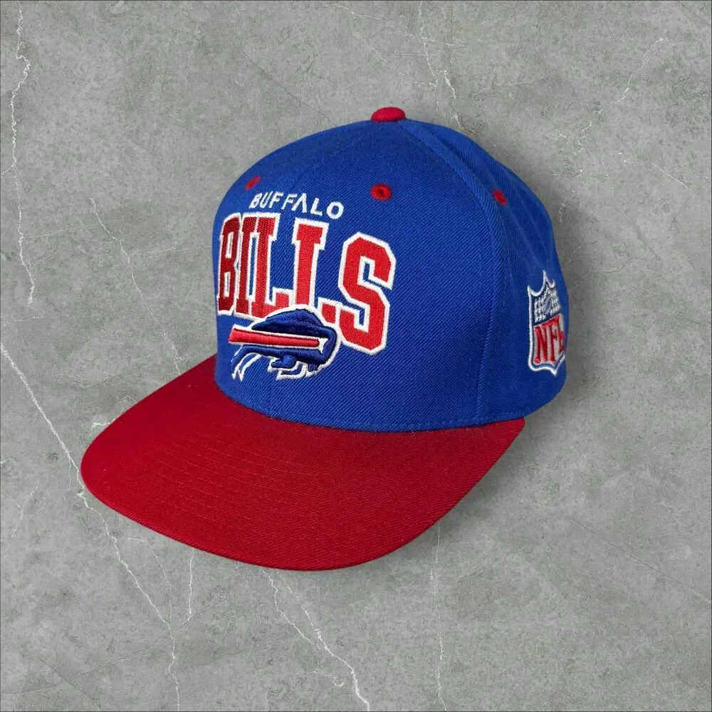 Mitchell & Ness Buffalo Bills Side Patch NFL Football Embroidered Snap Back Hat - Picture 2 of 7
